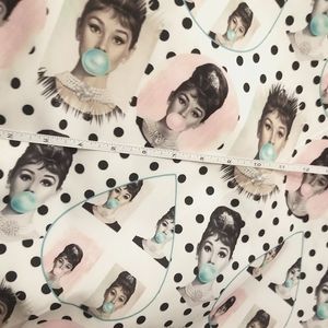 1 yard of Fabric for Handbags, Scrubs ~ Breakfast At Tiffany's Hepburn